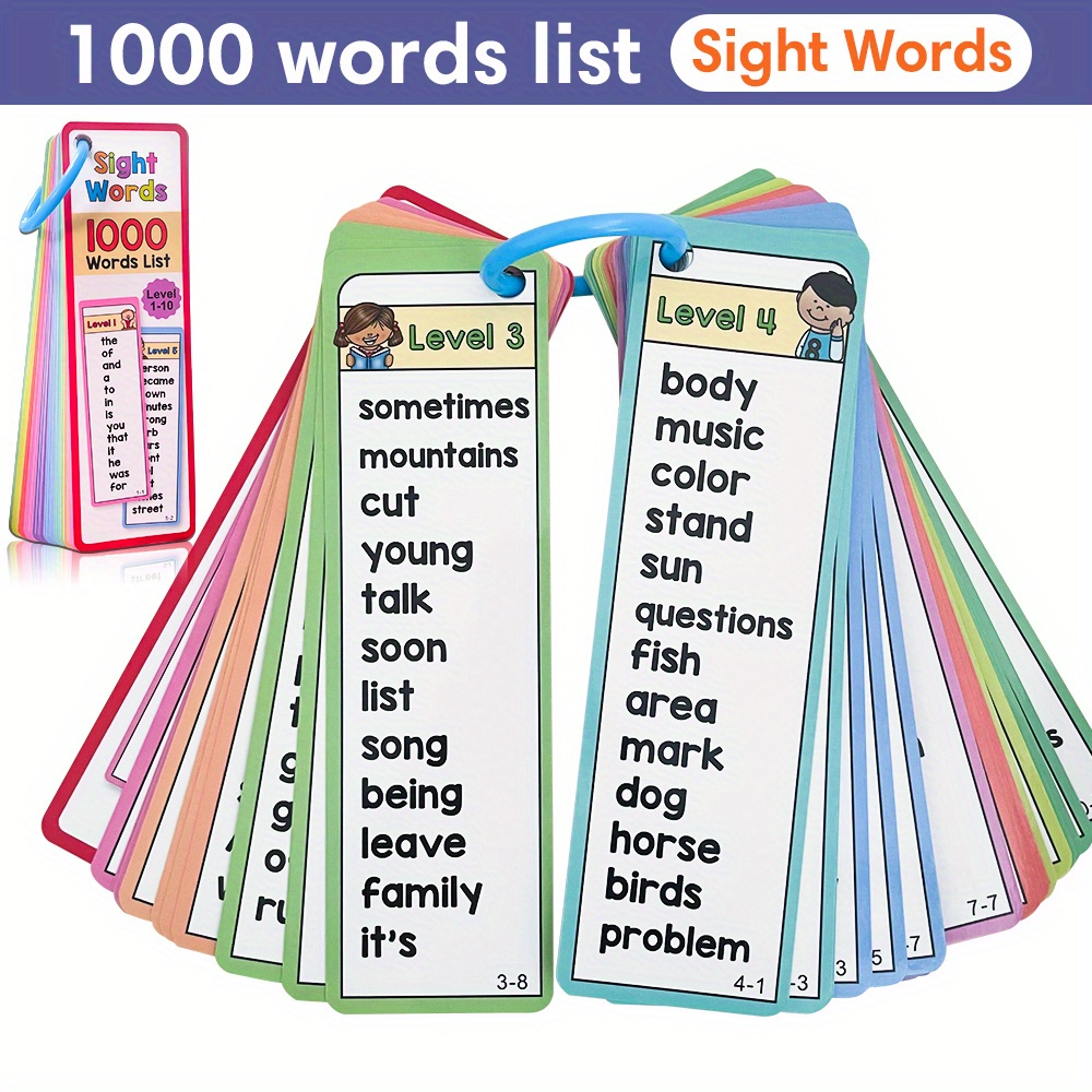 6-10세 어린이를 위한 1000개의 시력 단어 플래시 - Board Game Education 리뷰 및 가격